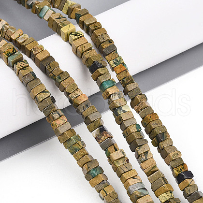 Natural Verdite Stone Beads Strands G-T140-51-1
