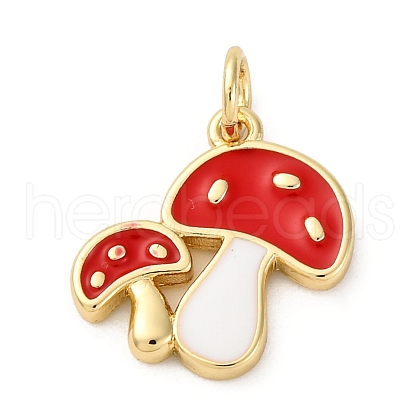 Brass Enamel Pendants KK-Q098-15G-01C-1