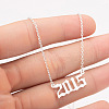 2015 Birth Year Number 201 Stainless Steel Pendant Cable Chain Necklaces FS-WGB5F08-59-1