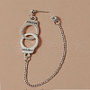 Handcuffs Alloy Curb Chain Dangle Stud Earrings FS-WG22813-01-3