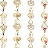 SUPERFINDINGS 16Pcs 4 Style Brass Micro Pave Cubic Zirconia Ice Pick Pinch Bails ZIRC-FH0001-08-1