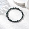Natural Black Jade Beads Stretch Bracelets for Women BJEW-TA00603-1