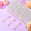 4Pcs Brass Round Ball Cable Chain Necklace Making NJEW-TAC0019-15