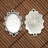 25x18mm Oval Dome Clear Glass Cover and Antique Silver Alloy Cabochon Connector Settings Sets DIY-X0082-AS-NF-4