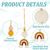 5Pcs Rainbow Wood Pendant Decoration HJEW-DR00033-3