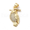 Rack Plating Brass Micro Pave Cubic Zirconia Pendants KK-E072-15G-1