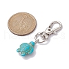 Synthetic Turquoise Tortoise Pendant Decorations HJEW-JM01355-01-2