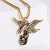 Vintage Punk Hip Hop Stainless Steel Eagle with Skull Head Pendant Necklaces RS6637-1-1