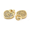 Brass Micro Pave Clear Cubic Zirconia Charms KK-E068-VB127-2