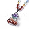 Natural Rose Quartz Pendant Necklaces NJEW-I109-B06-3