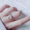 Rectangle 925 Sterling Silver Enamel Adjustable Cuff Rings for Women FS-WGEEF9E-01-2
