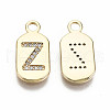 Brass Micro Pave Clear Cubic Zirconia Pendants KK-S360-052Z-NF-2