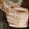 Rhodium Plated 925 Sterling Silver Round Ball Open Cuff Ring for Women JR910A-7
