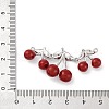 Brass Red and Green Enamel Cherry Connector Charms KK-H002-03P-3