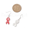 7Pcs 7 Styles Awareness Ribbon Theme Alloy Enamel Dangle Earrings EJEW-JE06455-5