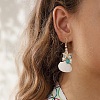Shell Pearl & Glass & Starfish Cluster Dangle Earrings EJEW-TA00208-3