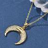 Brass Micro Pave Clear Cubic Zirconia Pendant Necklaces for Women NJEW-S449-01A-G-1