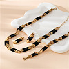 Rectangle Alloy Acrylic Chain Necklaces & Bracelets & Stud Earrings Sets FS-WGA157C-01-4