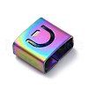 Ion Plating(IP) 304 Stainless Steel Square Slide Charms STAS-L132-01D-M-2