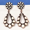 Alloy Synthetic Turquoise Dangle Stud Earrings EJEW-U053-12R-3