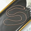 1.8mm Rack Plating Brass Box Chain Necklaces for Women Men MAK-L044-60RG-3