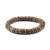 Flat Round Coconut Beads Stretch Bracelets Set BJEW-JB07010-5