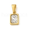 304 Stainless Steel Pendants Cubic Zirconia STAS-R229-30B-G-1