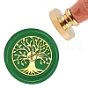 Brass Wax Seal Stamp with Handle AJEW-WH0184-0115-1
