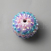Stripe Pattern Resin Rhinestone Beads KY-WH0035-12C-2