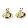 Brass Micro Pave Clear Cubic Zirconia Charms KK-C100-15G-B01-2