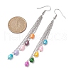 Mother's Day Jewellery Dyed Natural Pearl Dangle Earrings EJEW-JE05466-3