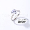 Mother's Day Rings Square Platinum Brass Adjustable Ring with Cubic Zirconia EG7863-7-1