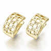 Brass Micro Pave Clear Cubic Zirconia Cuff Earrings EJEW-S201-202G-NF-1