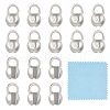 BENECREAT 925 Sterling Silver Bead Tips with Suede Fabric Square Silver Polishing Cloth FIND-BC0013-10A-1