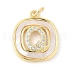 Rack Plating Brass Micro Pave Clear Cubic Zirconia Pendants KK-E102-33G-Q-1