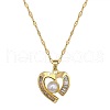 Heart Brass Micro Pave Cubic Zirconia Pendant Necklace & Stud Earring Sets FS-WG0F9B0-01-4