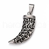Retro Men's 304 Stainless Steel Big Italian Horn Lucky Pendants STAS-O044-90-2