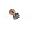 304 Stainless Steel Colorful Synthetic Opal Internally Threaded Labrets For Women Men WGF4990-53-1