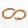304 Stainless Steel Mesh Chain Necklaces NJEW-G256-02G-1