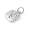 Rack Plating Brass Micro Pave CLear Cubic Zirconia Charms KK-E110-14P-Y-2