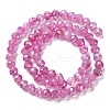 Transparent Electroplate Glass Beads Strands X-EGLA-F160-02D-2