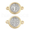 Rack Plating Religion Brass Connector Charms KK-B097-02G-1