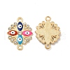 Colorful Evil Eye Alloy Enamel Connector Charms FIND-H039-62KCG-2