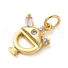 Brass Micro Pave Cubic Zirconia Dessert Charms KK-P308-63G-2