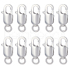 BENECREAT 10Pcs Rhodium Plated 925 Sterling Silver Lobster Claw Clasps STER-BC0001-59-1