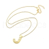 Brass & Plastic Pearl Letter Pendant Box Chain Necklaces for Women NJEW-U017-01G-10-3