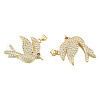 Brass Micro Pave Clear Cubic Zirconia Pendants ZIRC-N039-252-3
