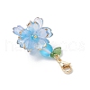 Flower Synthetic Moonstone & Glass Pendant Decorations HJEW-TA00337-02-4