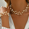 Plastic Imitation Pearl Beads Multilayer Bracelets & Necklaces Sets WM2315-4