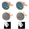 WADORN 2 Pairs 2 Colors Natural Shell Cufflinks for Men FIND-WR0010-96-1
